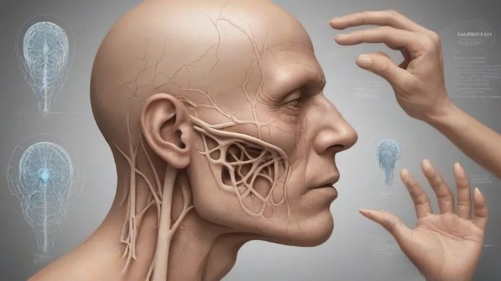 Image of a doctor performing a physical examination for acromegaly: "Doctor examining patient for acromegaly symptoms